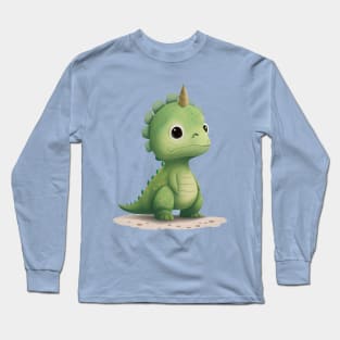 Cute little dinosaur illustration Long Sleeve T-Shirt